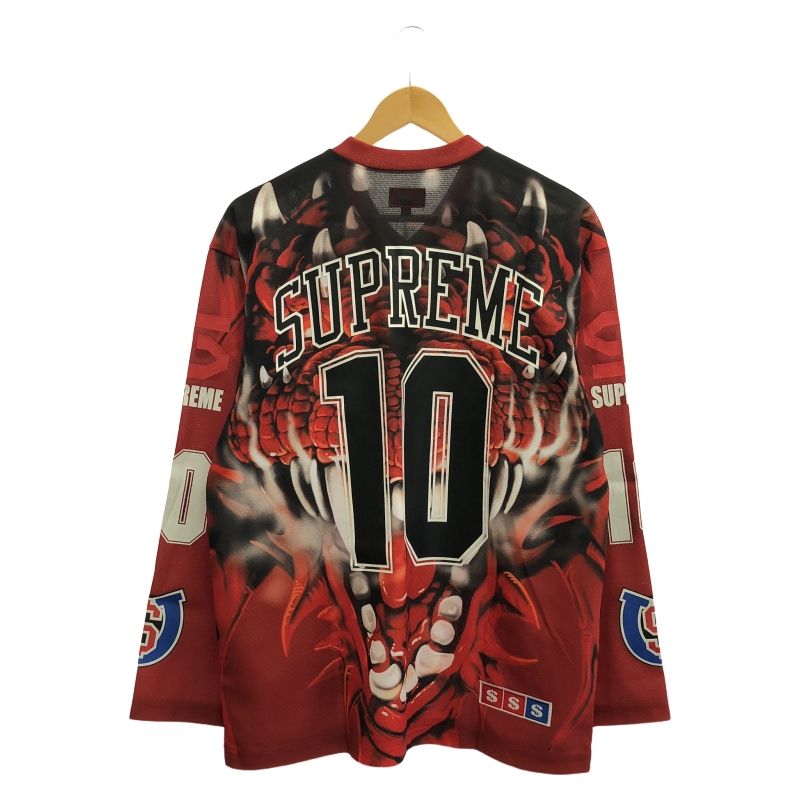 中古】SUPREME DRAGON HOCKEY JERSEY S レッド シュプリーム