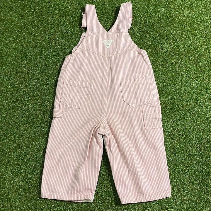 KIDS古着 90s OSHKOSH オシュコシュ ピンクストライプ オーバーオール 