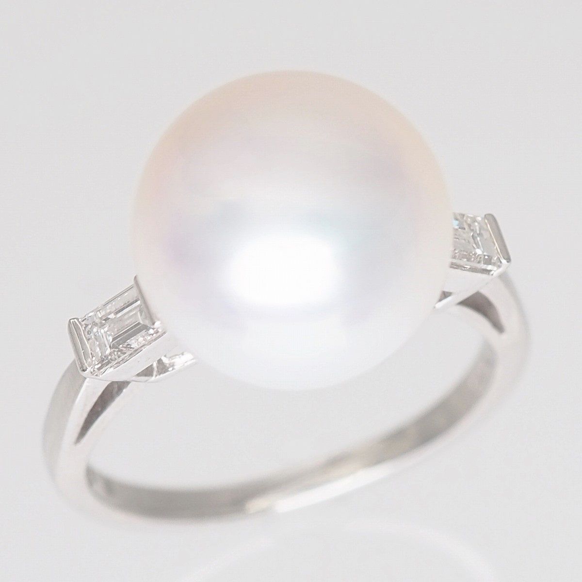 美品 ミキモト Pt950 真珠 パール約8.7mm珠 ダイヤ リング 指輪最大部分の幅約87mm