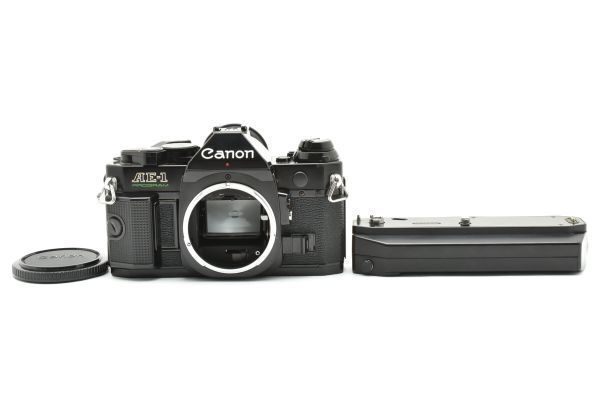 | 動作保証 Canon AE-1 Program ブラック ボディ 一眼レフ フィルムカメラ おまけ Power Winder A2 4703_12_90