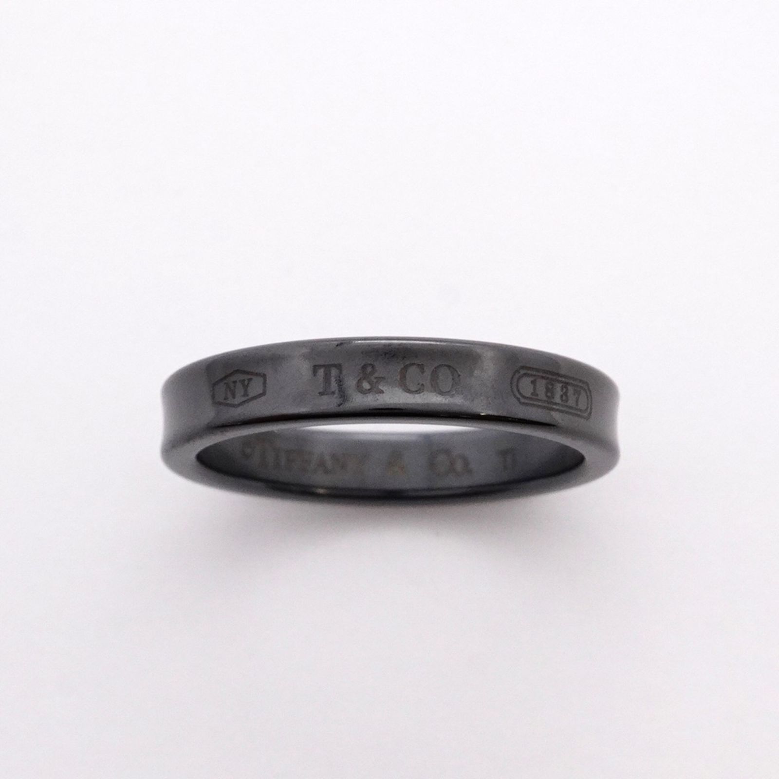 Tiffany & Co. ブラックチタンリング ティファニー Tiffany & Co.】リング パロマグルーブ ブラック 黒