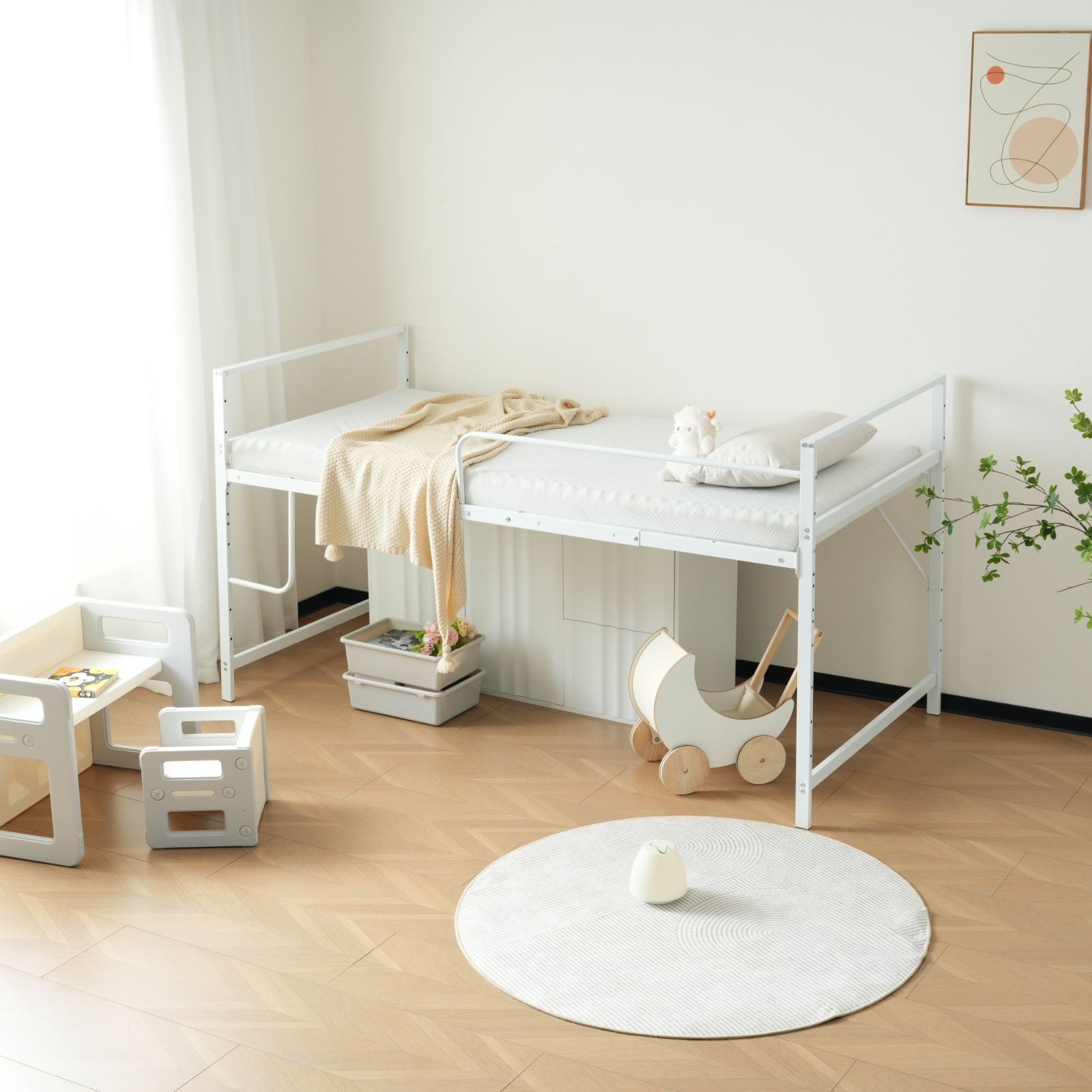 ロフトベッド｜シングル｜高さ110cm｜収納付き｜耐震設計｜N511P191254W