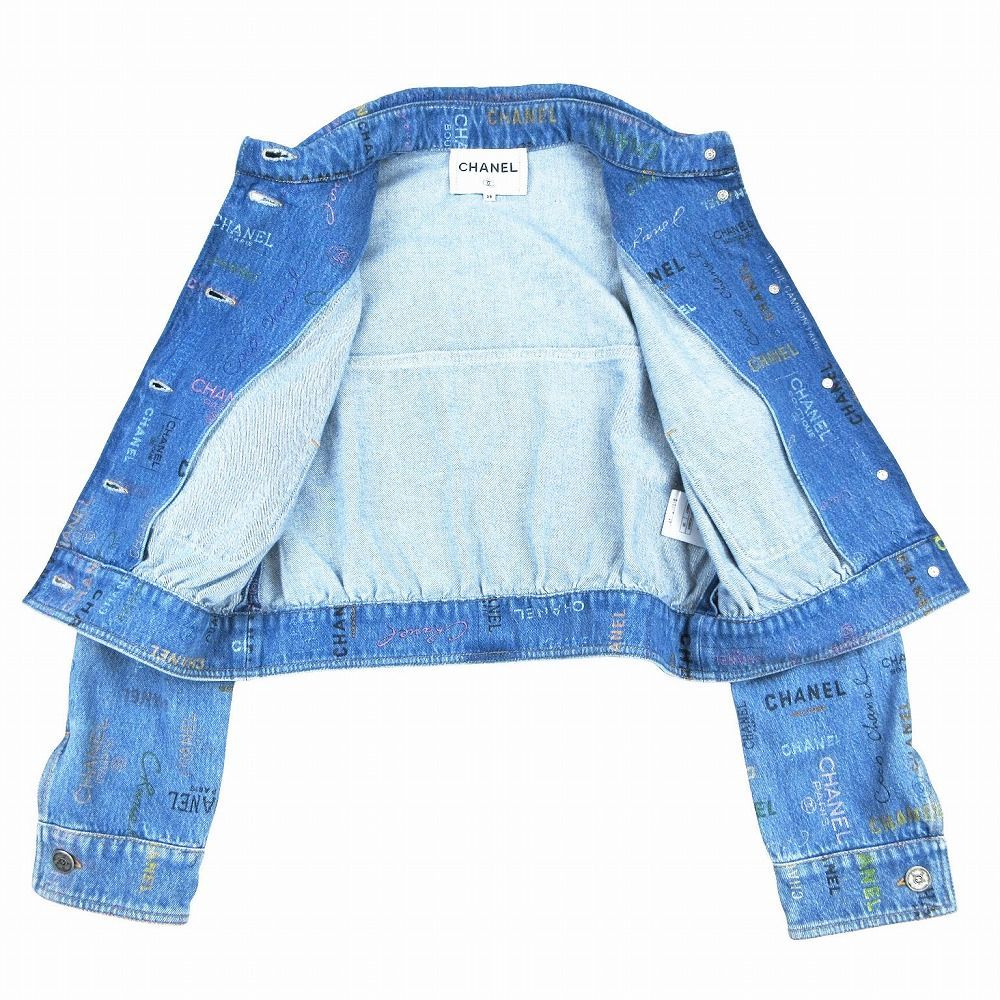 極美品 シャネル Coco Chanel 22P ロゴプリント ココマーク デニム