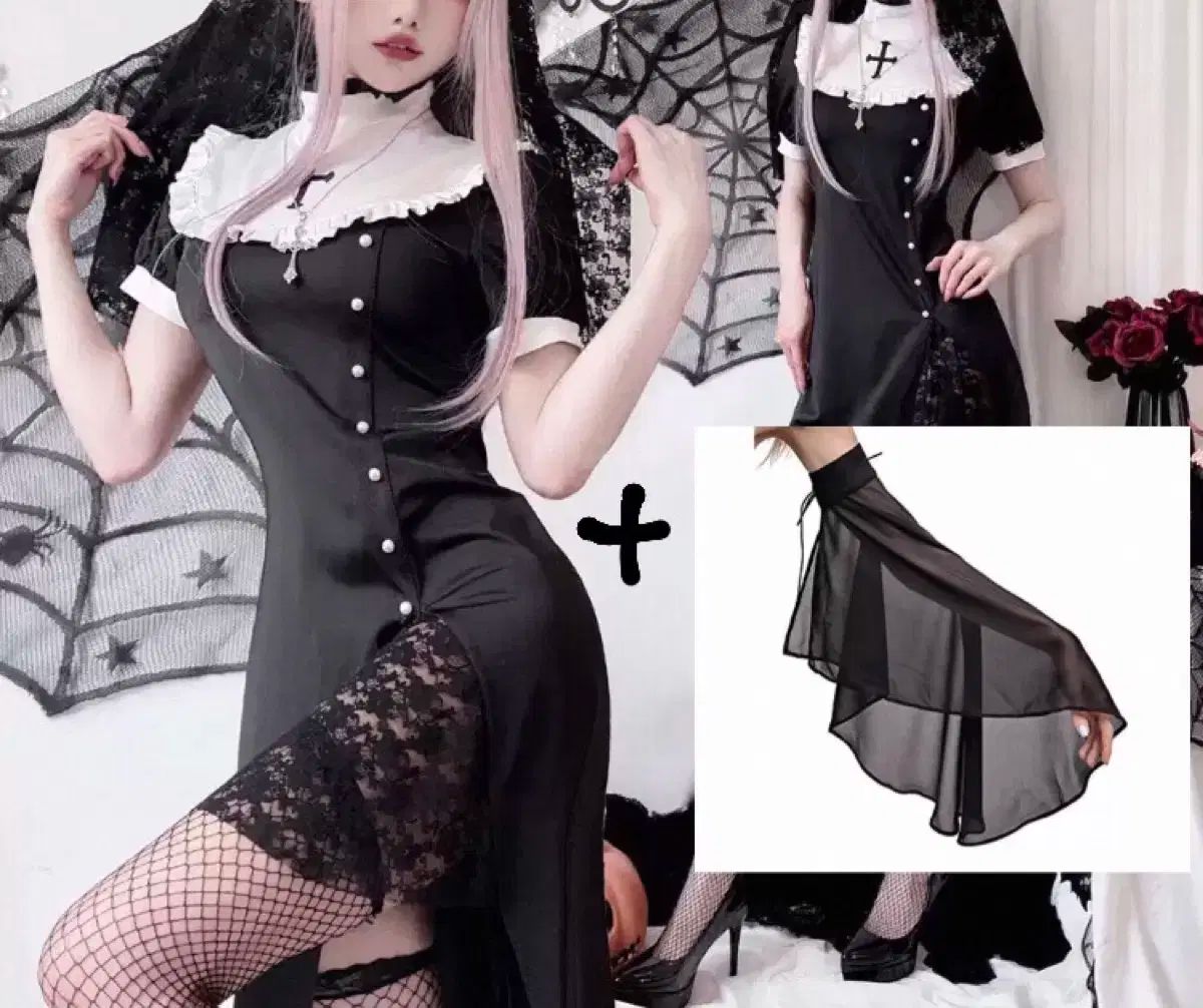 修道女コスプレ コンセプト 衣装 ハロウィーン コスチューム アームウォーマー セット