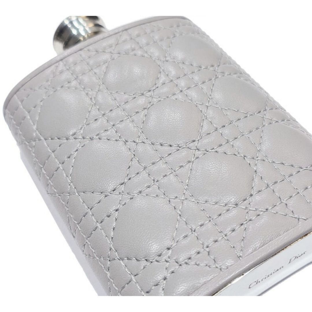 Christian Dior ディオール スキットル フラスクボトル レディディオール カナージュ レザー グレー