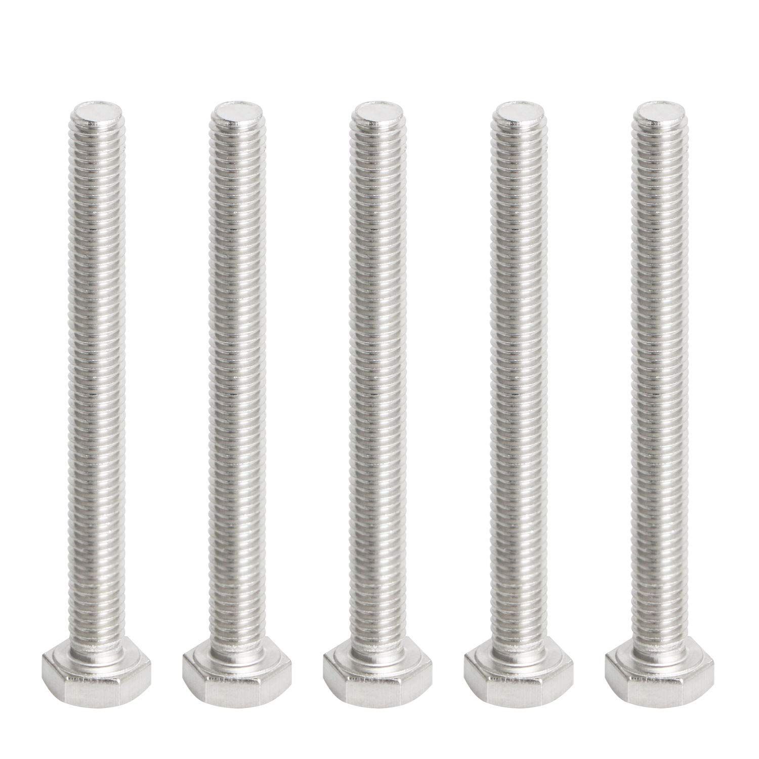 Size:M8 x 70mmグレード6.8 Aopin M8 x 70mm 六角ボルトネジグレード 6.8 ステンレス鋼、ファスナー完全に機械ねじ込み SUS304 5 個