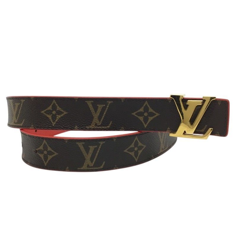 LOUIS VUITTON ルイヴィトン サンチュール イニシャル M9498 モノグラム LV ブラウン系×レッド 品| -B 質屋 かんてい局那覇店 ｎ3102802927300067