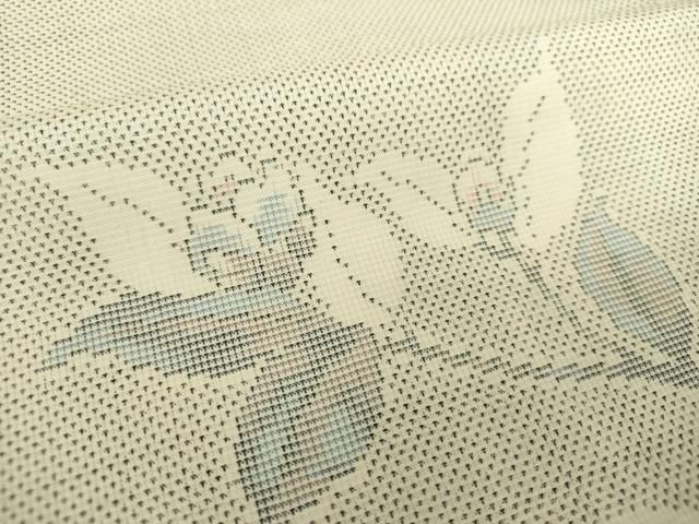 平和屋着物●本場大島紬　白大島　9マルキ　枝花文　正絹　逸品　DAAY1466ps 平和屋着物○本場大島紬 白大島 9マルキ 枝花文 正絹 逸品 DAAY1466ps