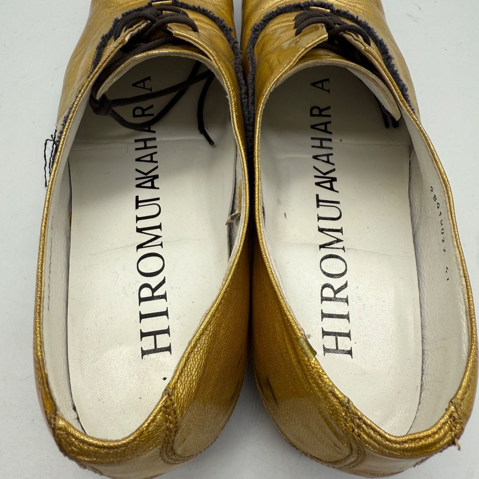 HIROMU TAKAHARA 00s y2k archive shiny gold enamel leather shoe 41