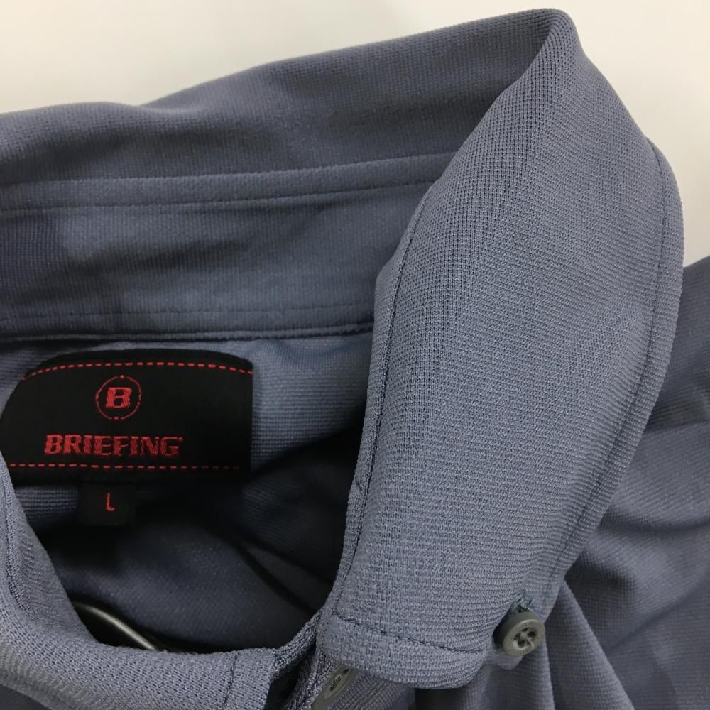 美品】ブリーフィング 半袖ポロシャツ ブルーグレー系 ボタンダウン