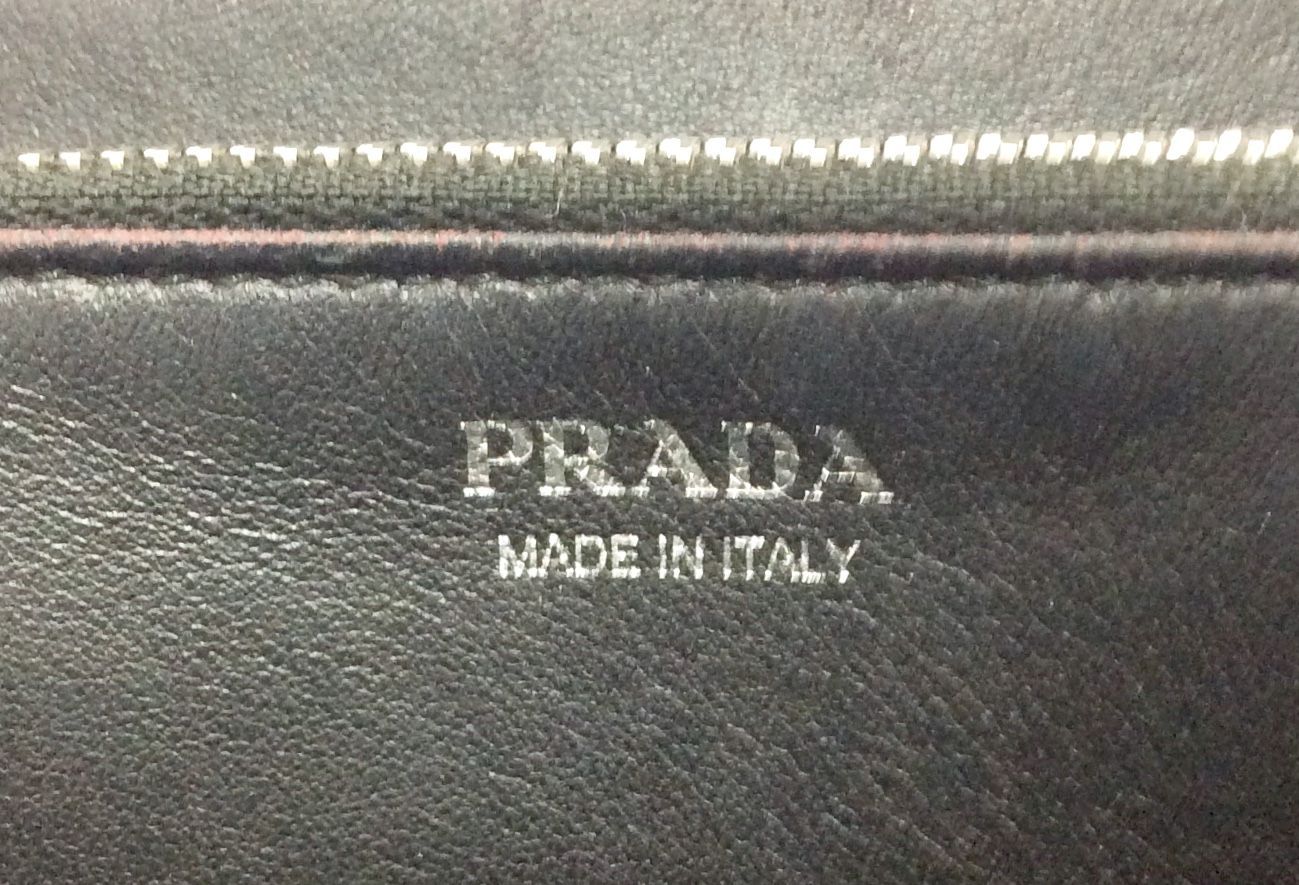 美品】PRADA プラダ キルティング ダイアグラム ラウンドファスナー 長 