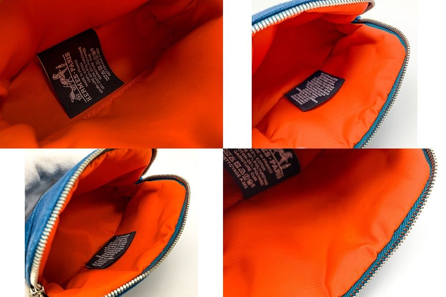 HERMES エルメス ブルー系 青緑 ターコイズブルー系 ボリードポーチ