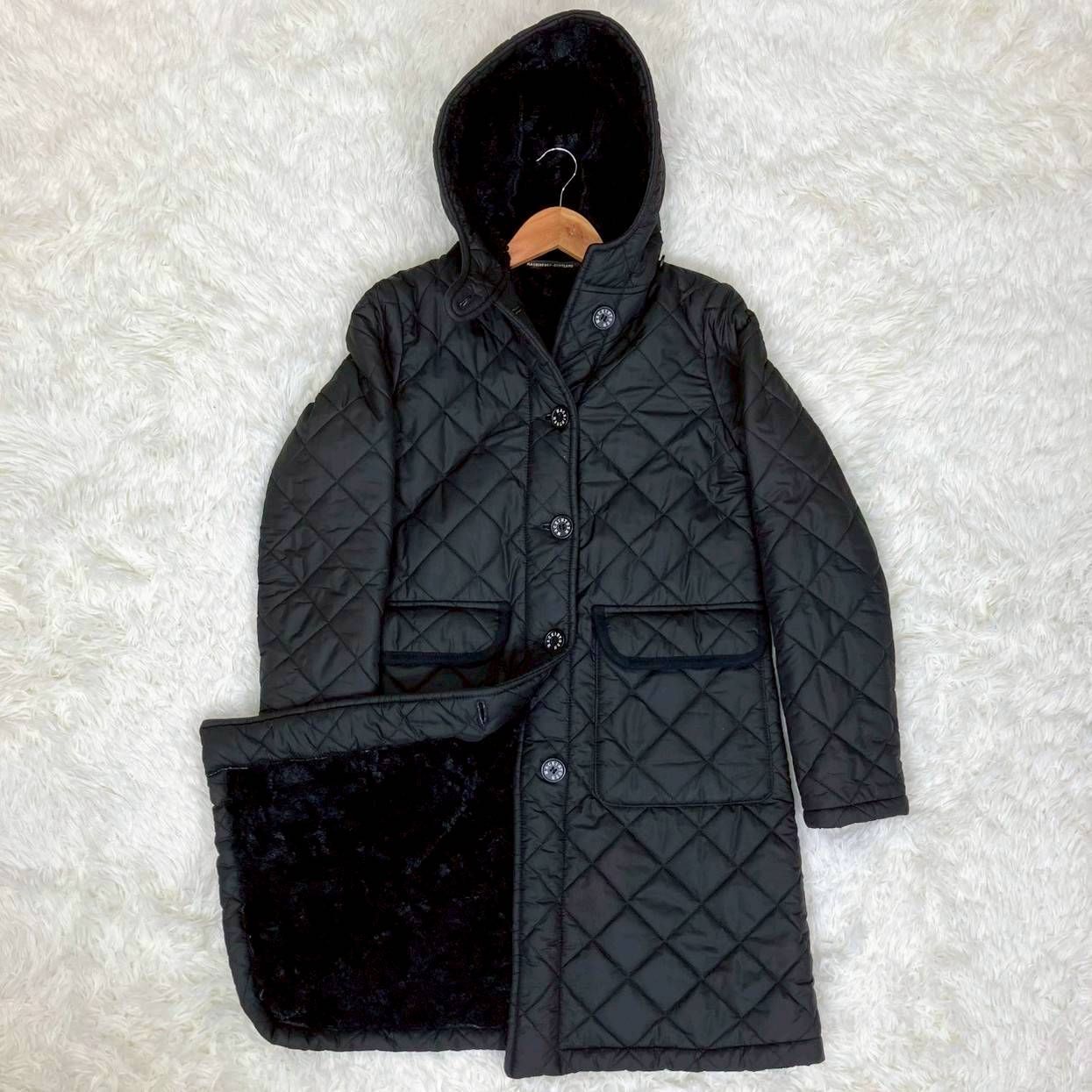 マッキントッシュ キルティングコート ボア チンストラップ 黒 Sサイズ お値段交渉を受け付けます