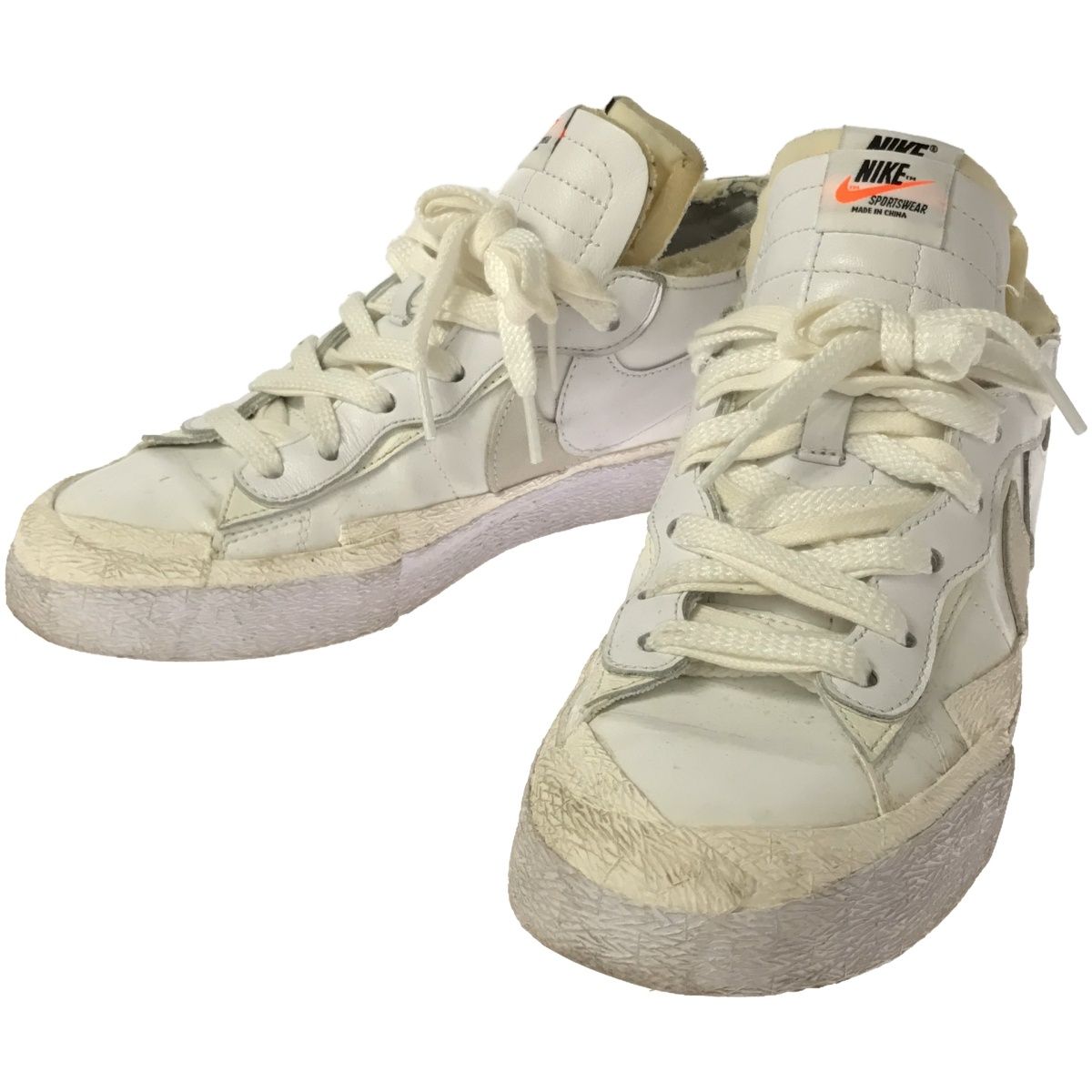 sacai×NIKE サカイ ナイキ BLAZER LOW White Patent スニーカー DM6443-100 ホワイト 26cm