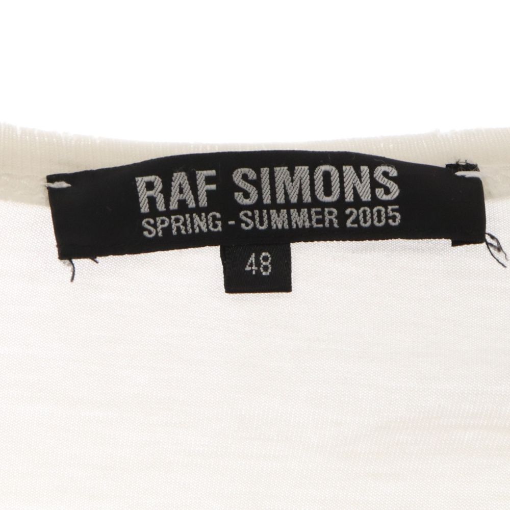 RAF SIMONS (ラフシモンズ) 05SS History of the world期 archive レタリング ノースリーブ カットソー  Tシャツ ホワイト アーカイブ - メルカリ