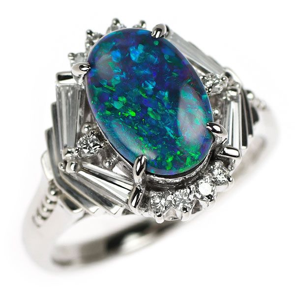 ブラックオパール1.72ct ダイヤモンド0.56ct Pt900 天然 JG248☆高級 ブラックオパール3.27ct ダイヤ pt ヘッド 鑑付