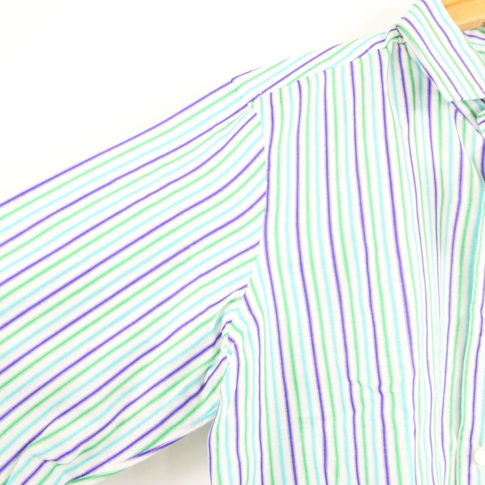 美品 ETRO エトロ 151-1K10-6021 長袖シャツ 43 コットン リネン