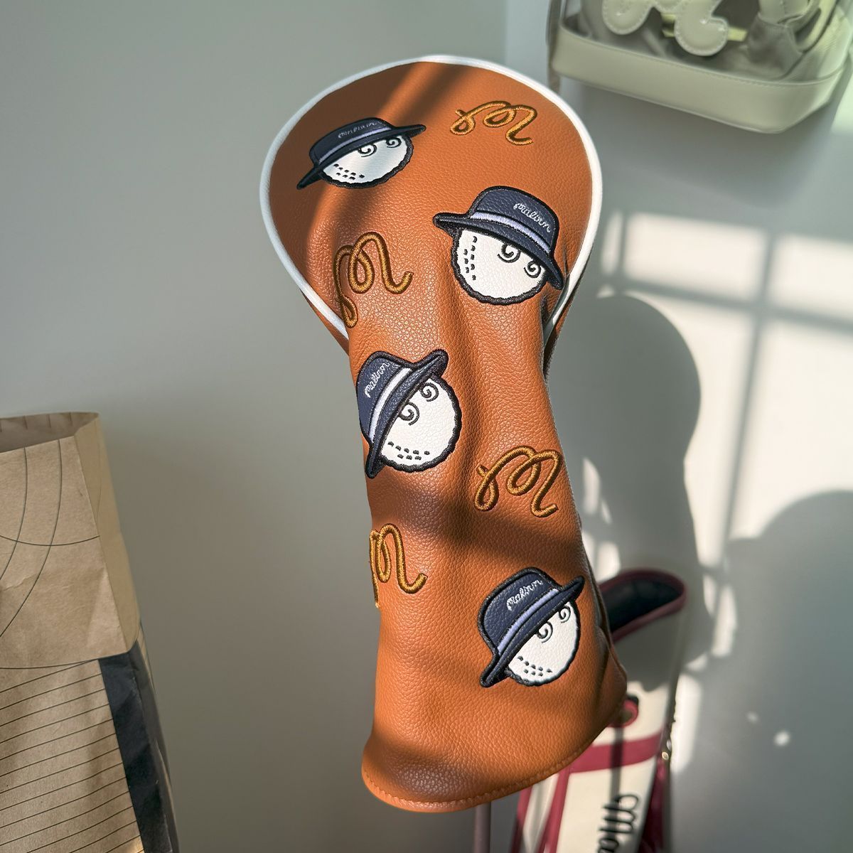 4点セット】ヘッドカバー MALBON GOLF ブラウンスポーツ用