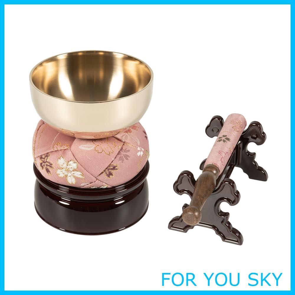 商品 シンプル な おりん セット お仏壇 での お参り ご供養 に 仏具小物 りん りん棒 りん台 りん布団 リン棒台セット モダン 仏具 ミニ 仏壇 ペット 供養 にも 5点セット 桜 2.5寸 約7.5cm 国産 日本製 サンメニー