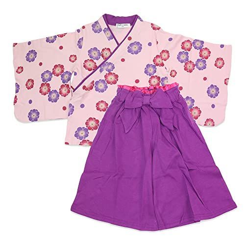 パープル_130 ベビー キッズ 袴風 女の子 2点 セット 紫色 130cm 1064100607PU130