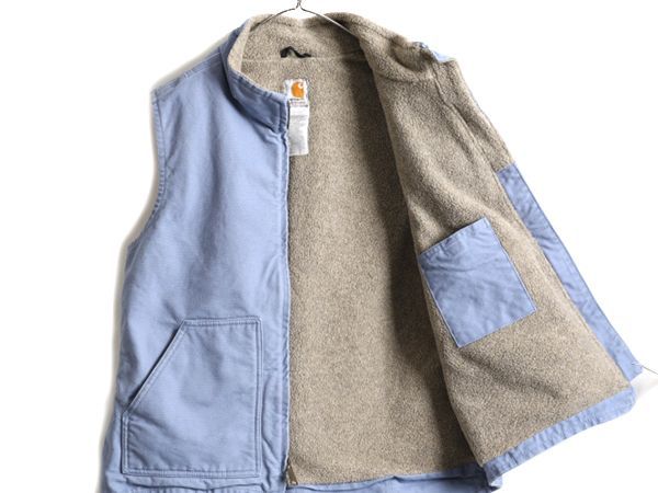 CARHARTT カーハート 裏 ボア パイル フリース ダック ベスト L 青