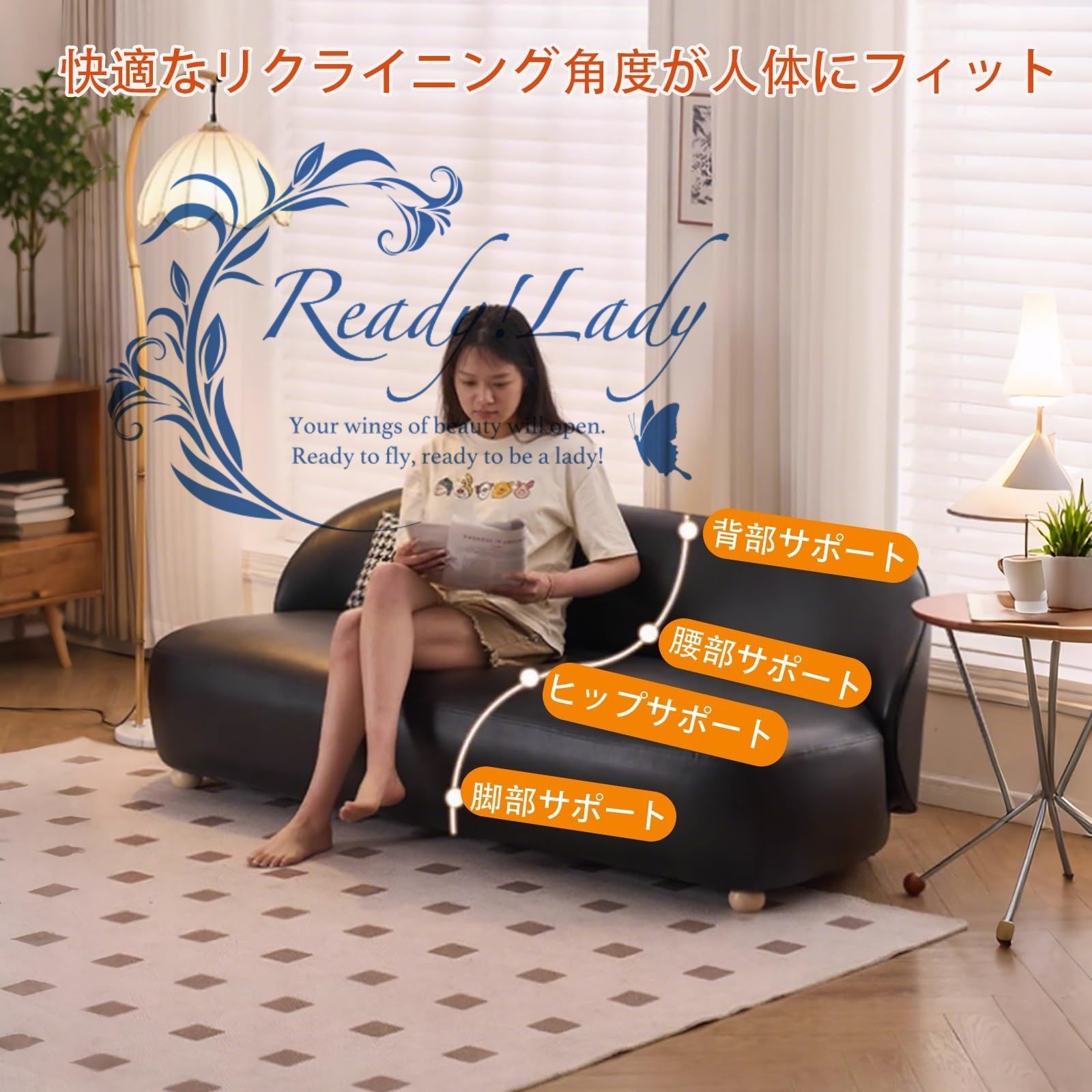 ソファーベッド 2人掛け ソファベッド ローソファー 高反発スポンジ リ キャットスクラッチレザー クライニング 一人暮らし 長さ120×幅79×高さ65cm 複数の色をご用意 防水性と防汚性 耐摩耗性と耐傷性 リビングルーム 書斎 オレンジ オフホワイト NEXPOTALLINN_EU