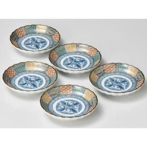 5営業日で発送 ブルーム メーカー取寄 染錦祥瑞 中皿揃 日本製 美濃焼 食器 ギフト - 入数 5