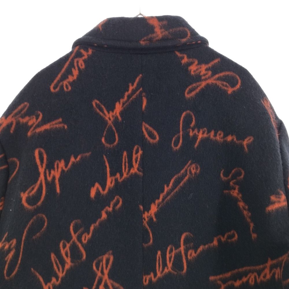 Supreme 20AW スクリプトロゴ ウールオーバーコート L 黒 SUPREME (シュプリーム) 20AW Script Logos Wool Overcoat