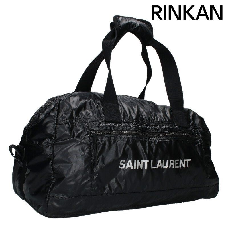 サンローランパリ  581374 NUXX DUFFLE ロゴプリントナイロンダッフルボストンバッグ メンズ