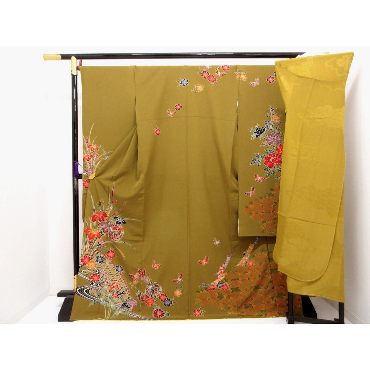 平和屋本店□極上 倖田來未 振袖 ラインストーン コウモリ 満月 エ霞文