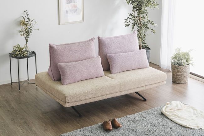 ブークレ2人掛けアームレスソファ幅160cm ソファーベッド（784