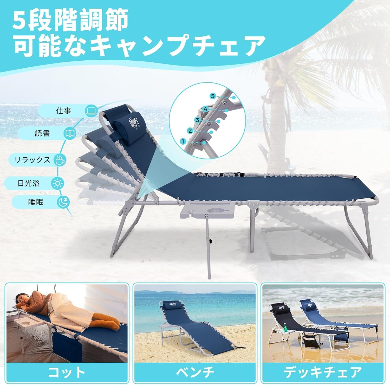 快適な寝心地 ブルー