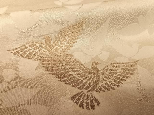 平和屋着物○染色作家 斉藤三才 つけ帯 三才鳥 舞桜 金糸 正絹