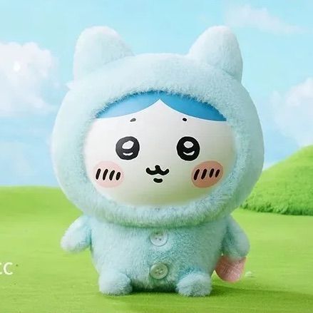 【2月新品】Chiikawa ちいかわ MINISO メイソウコラボ 第5弾 中国限定 パジャマ姿 シリコンの顔/ぬいぐるみ本体 人形 人偶 Doll ドール 置物【モデル：Hachiware/ハチワレ Size：高さ18cm 収納袋付き】bl