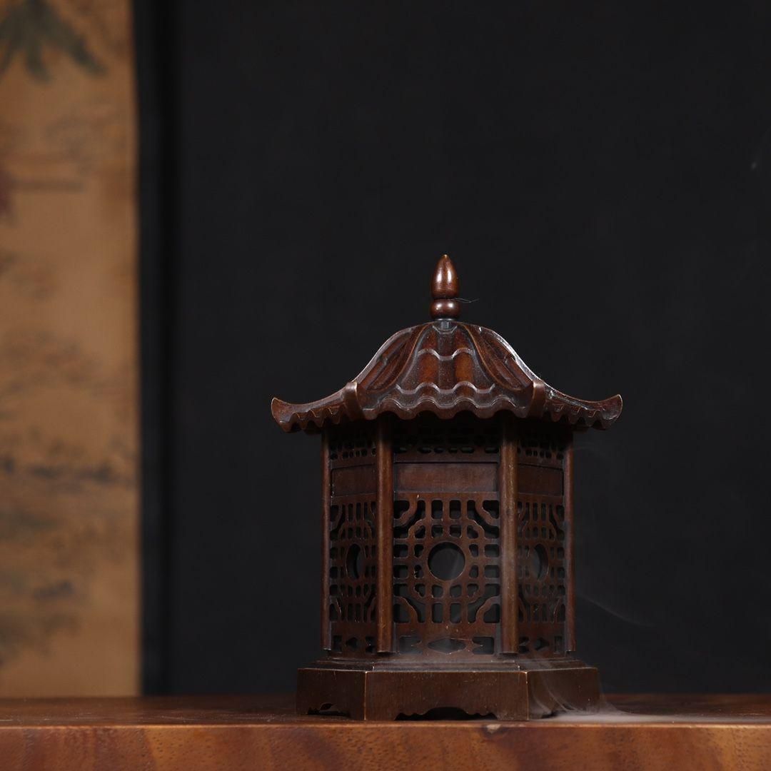 亭子薫香炉 銅香炉 香道具 装飾品 工芸品 美術品 置物