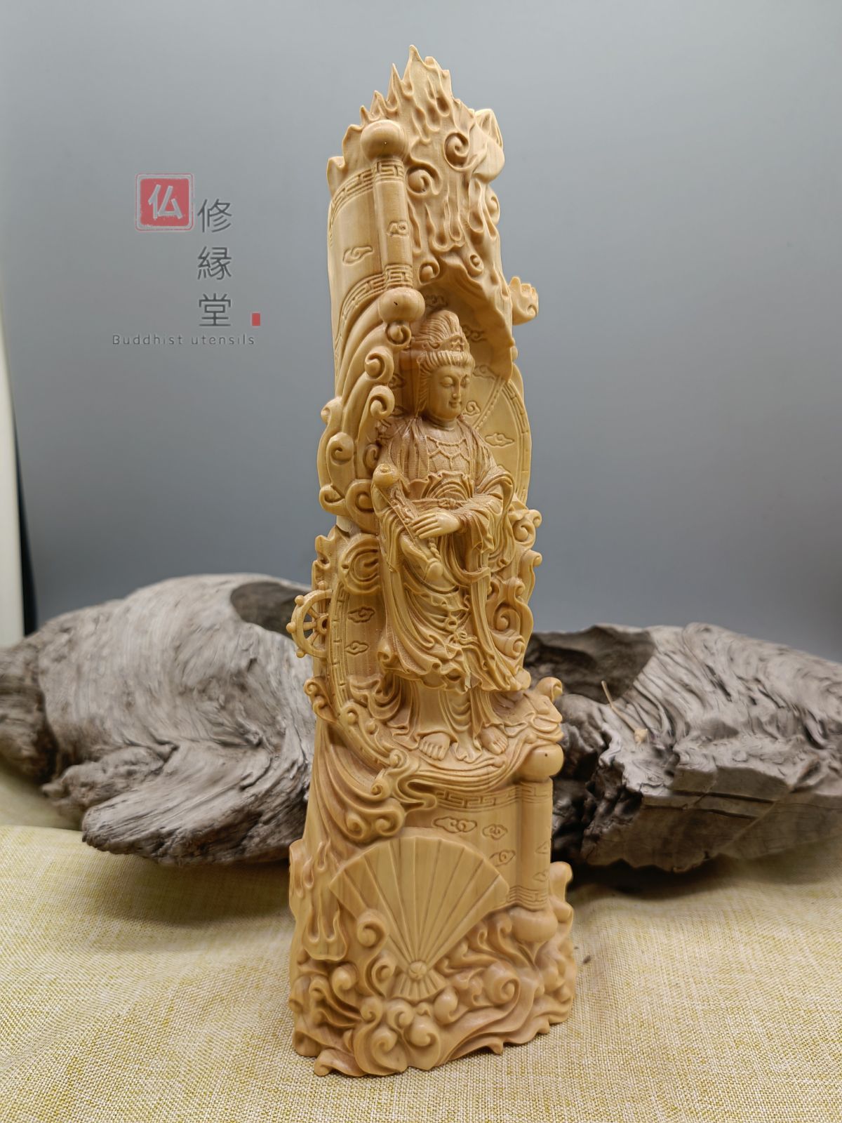 【修縁堂】極上品 木彫り 仏像 如意観音菩薩立像 崖柏 仏教美術 彫刻 一刀彫 修縁堂】極上品 木彫り 仏像 如意観音菩薩立像 崖柏 仏教美術 彫刻