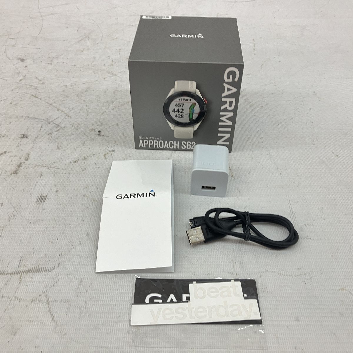 GARMIN Approach S62 GPS ゴルフウォッチ ゴルフナビ スマートウォッチ GPS ホワイト ガーミン アプローチ 中古 美品  C9092719 - メルカリ