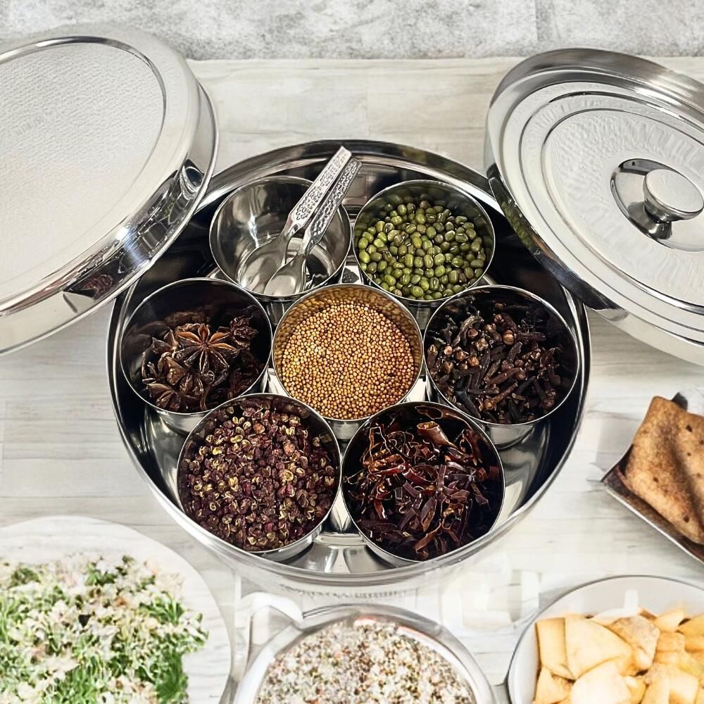 インド 本場 スパイスボックス マサラボックス ステンレス 内蓋