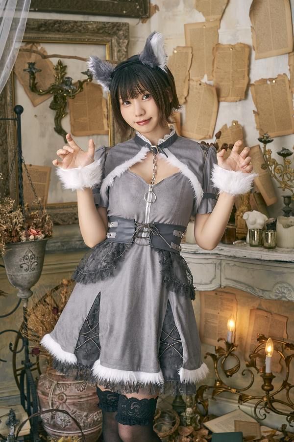 クリアストーン ウルフ コスプレ ハロウィン オオカミ 美品 ダスティコンフィ ウルフ [オオカミ コスプレ おおかみ 狼 レディース