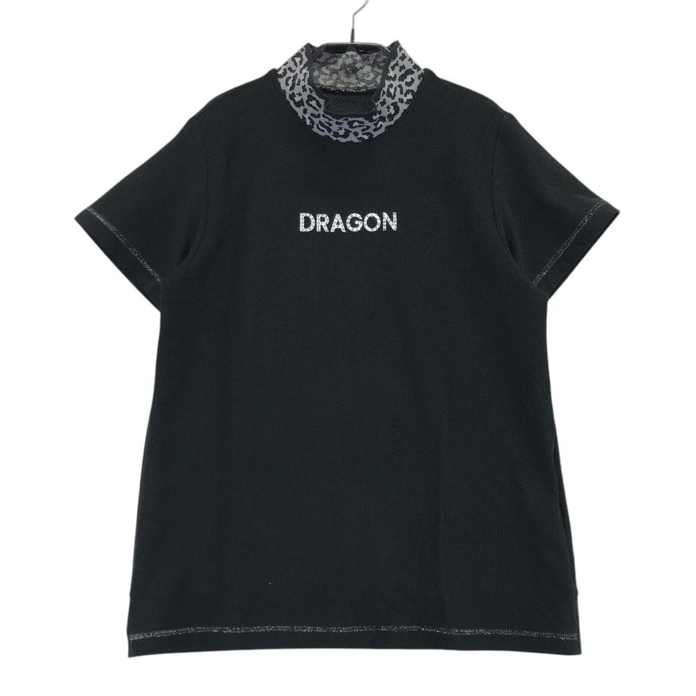 サイズ：4 DANCE WITH DRAGON ダンスウィズドラゴン  半袖ハイネックTシャツ メッシュ  ブラック系 [240101421611] ゴルフウェア レディース ストスト サイズ：4 DANCE WITH DRAGON ダンスウィズドラゴン 半袖