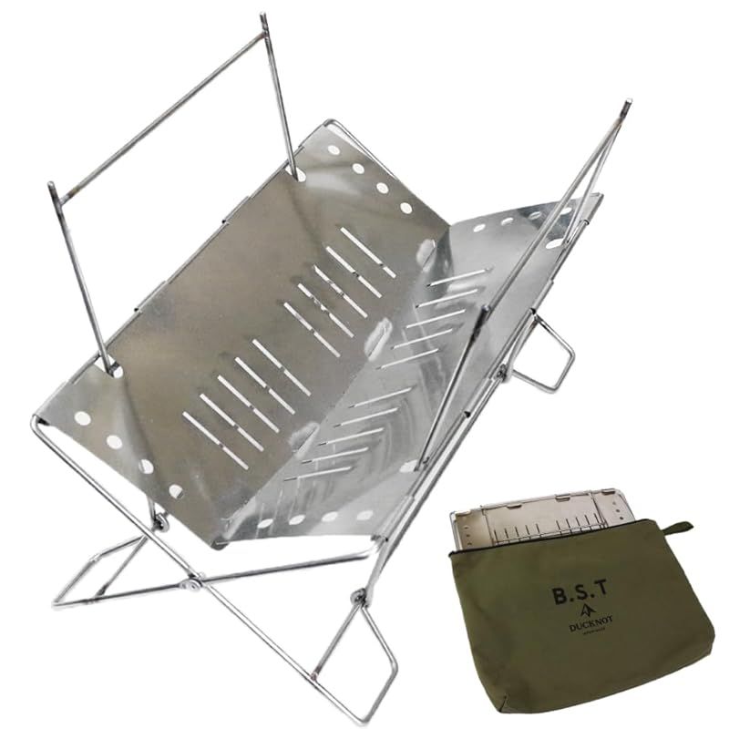 DUCKNOT 焚き火台 BST SET ソロ コンパクト 軽量 ステンレス 日本製 折りたたみ ケース ゴトク ソロキャンプ 1