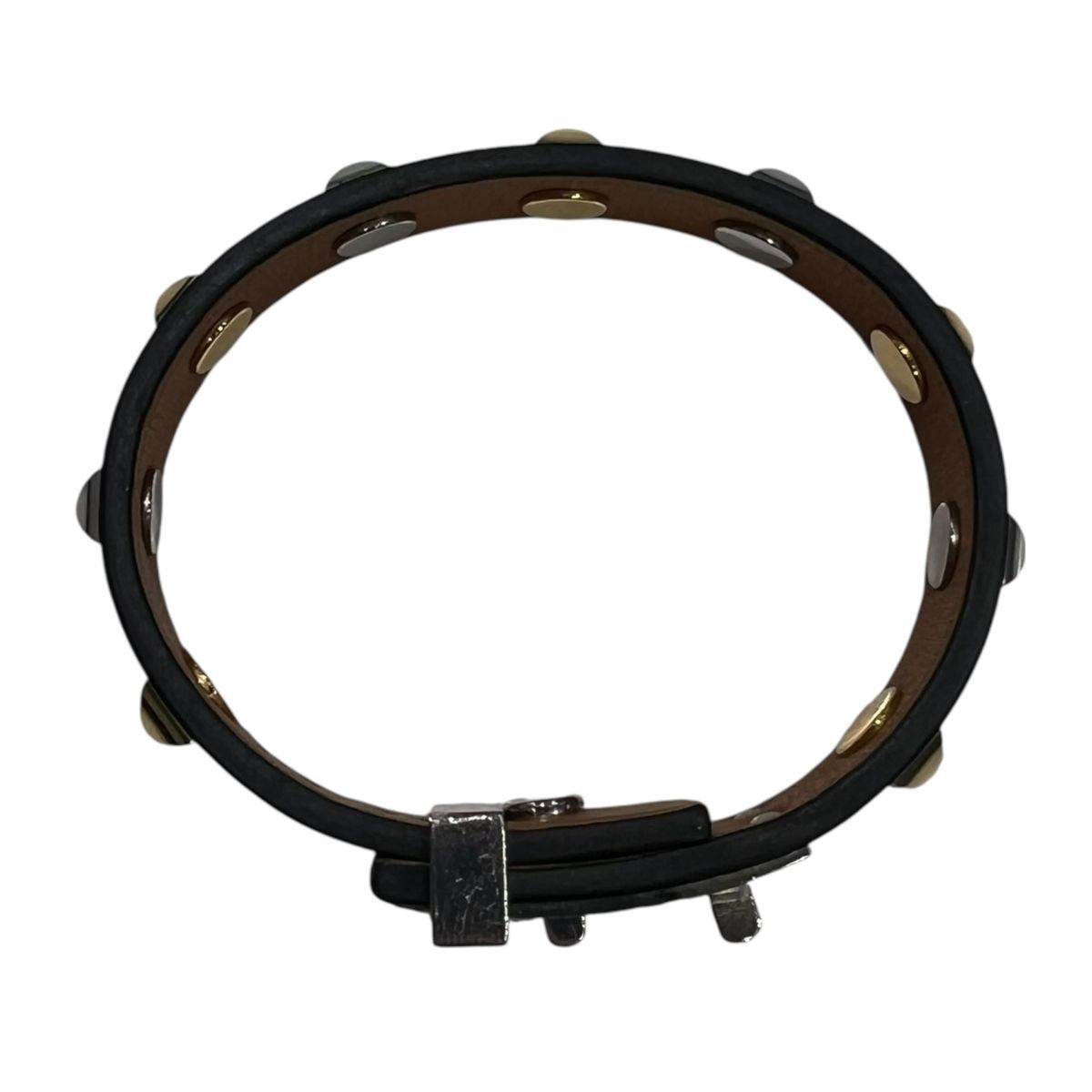 HERMES エルメス ミニドッグ クルーカレ ブレスレット スイフト X刻印 黒 レザー 25029877 SA SIROKUMA-CORPORATION_COM