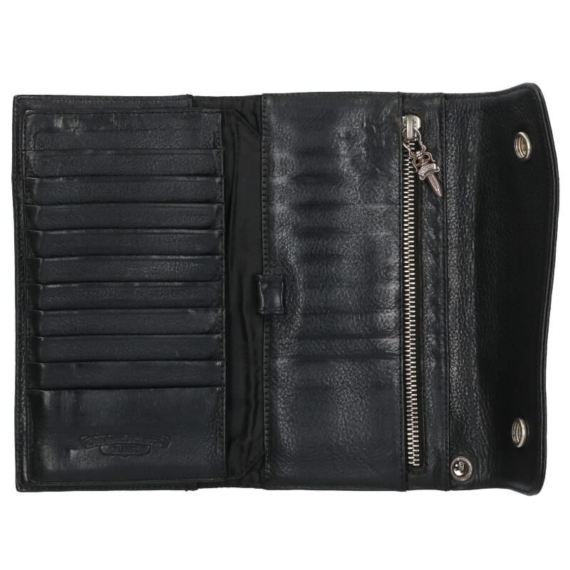 未使用級 DIESEL ブラック 三つ折り財布 ビッグ Dロゴ 1dr ✨未使用級