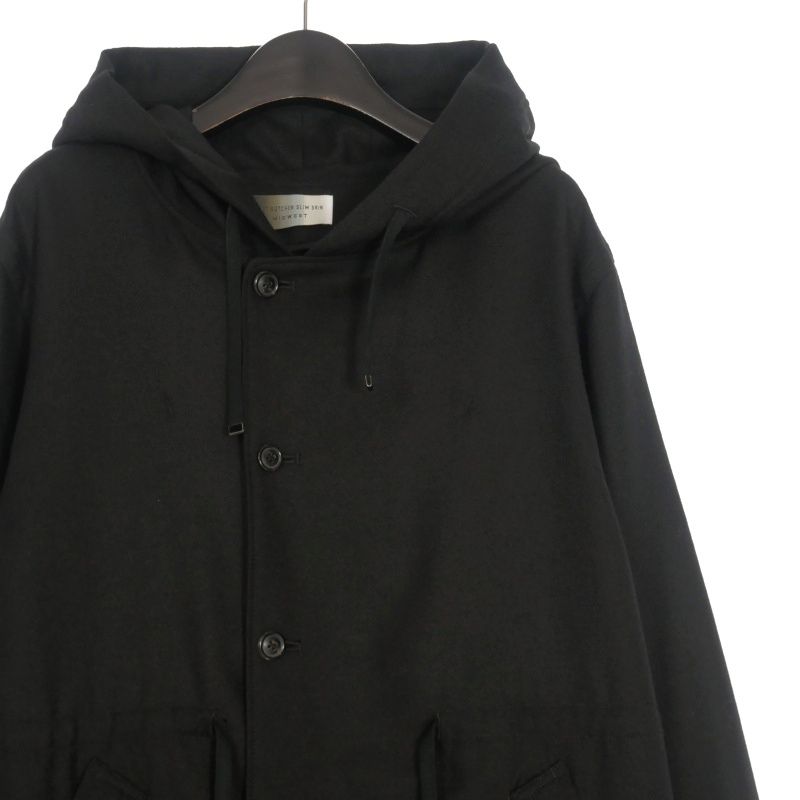 ダイエットブッチャースリムスキン DIET BUTCHER SLIM SKIN × MIDWEST ウール フーデッドジャケット コート ブラック 黒