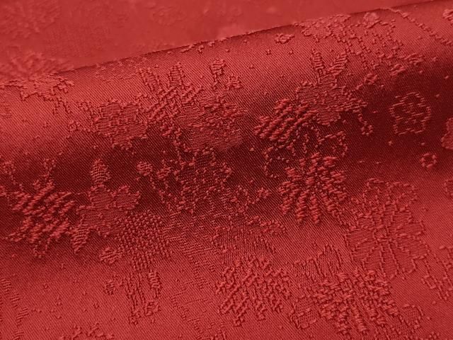 平和屋着物▽q上質な色無地 草花地紋 紅海老茶色 ますいわ屋扱い 正絹  