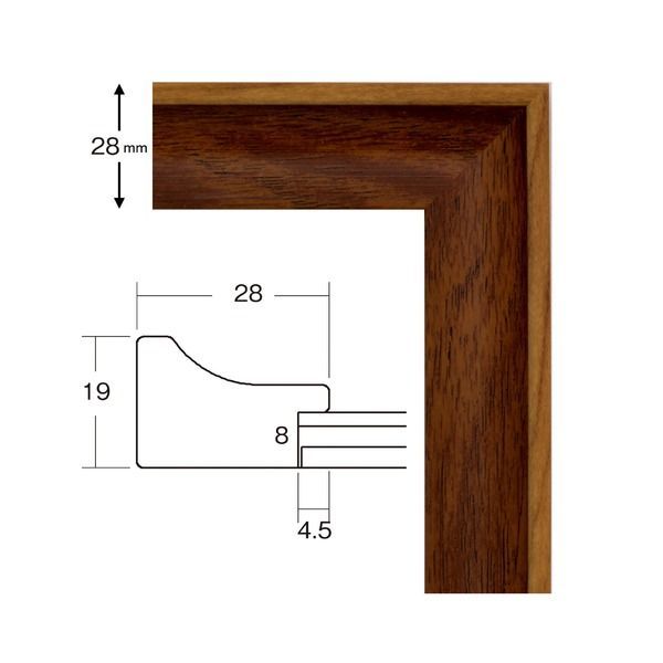 軽量水彩額縁|フレーム F8号|ブラウン 壁掛けひも|UV 紫外線 カットアクリル|マット付き 化粧箱入り 8155