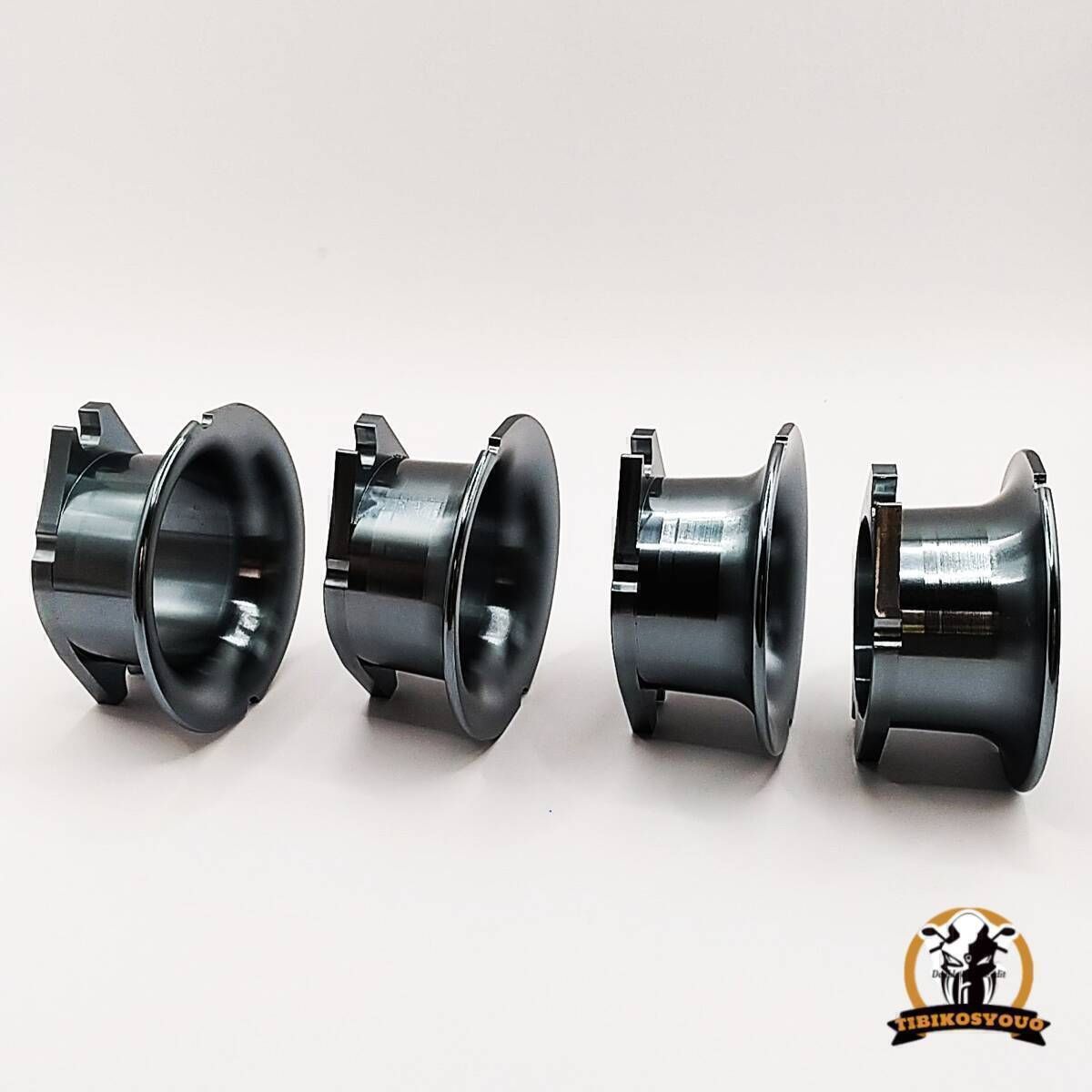 送料無料 FCR タイプ アルミ キャブレター ファンネル チタンカラー 一