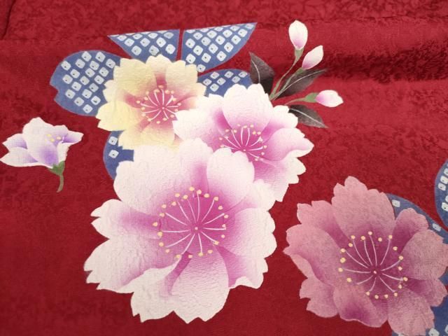 平和屋着物○豪華振袖 舞花文 暈し染め 仮絵羽 逸品 未使用