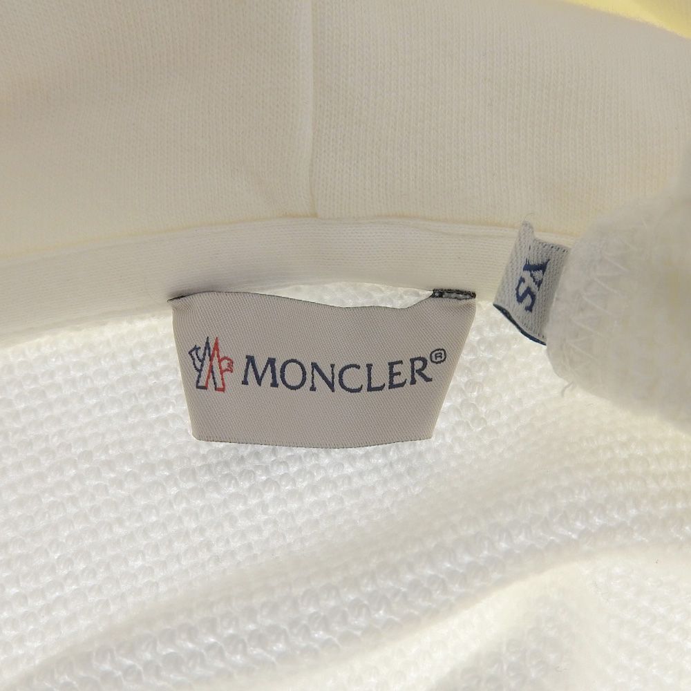 MONCLER モンクレール 美品 MONCLER モンクレール MAGLIA GIROCOLLO バックロゴ ショート丈パーカー レディース  ホワイト XS 20年製 XS