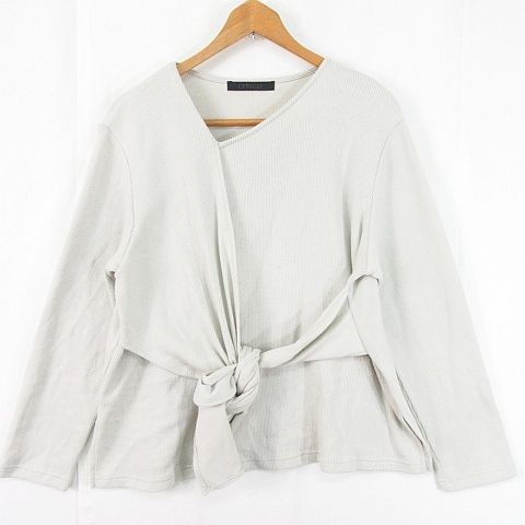 シニカル CYNICAL リブ カットソー 長袖 リボン フロントタイ 綿